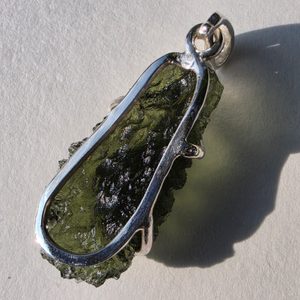 Silver Pendant with Moldavite, 925 Silver