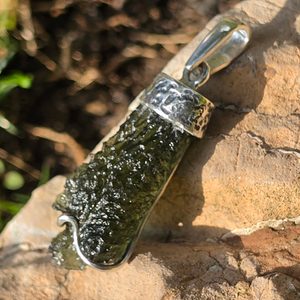 Sterling Silver Pendant with Moldavite, Ag 925