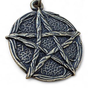 LESNÍ PENTAGRAM, PŘÍVĚSEK, STAROMOSAZ - MAGICKÉ AMULETY - ŠPERKY