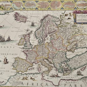 HISTORICKÁ MAPA EUROPA RECENS DESCRIPTA, GUILIELMO BLAEUW, RUČNÍ PAPÍR - PLAKÁTY - HOME DECOR
