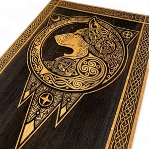 FENRIR - VLK NÁSTĚNNÁ DEKORACE, DŘEVO 32X46CM - DŘEVĚNÉ OBRAZY - HOME DECOR