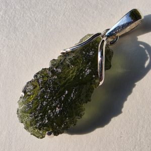 Silver Pendant with Moldavite, 925 Silver