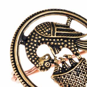 STŘEDOVĚKÁ BROŽ - PELIKÁN, BRONZ - BROŽE A KNOFLÍKY - ŠPERKY