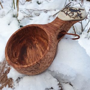 HIRVI KUKSA, LAPONSKÁ NÁDOBKA - KUKSY - TÁBOŘENÍ A ŘEMESLA