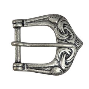 SPONA NA OPASEK VIKING S PLETENÝMI ORNAMENTY, STAROSTŘÍBRO - SPONY A KOVÁNÍ - SEDLÁŘSTVÍ