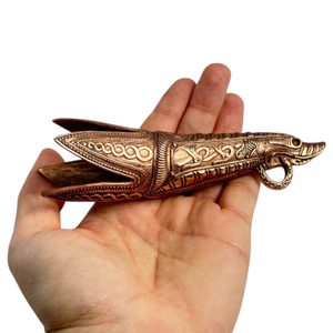 NÁKONČÍ NA ROH NA PITÍ, SHETLANDY, SKOTSKO, BRONZ - ROHY NA PITÍ - STOLOVÁNÍ