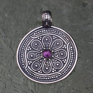 VESNA, SLOVANSKÝ STŘÍBRNÝ PŘÍVĚSEK S AMETYSTEM, AG 925, 10G - PŘÍVĚSKY - STŘÍBRNÉ ŠPERKY