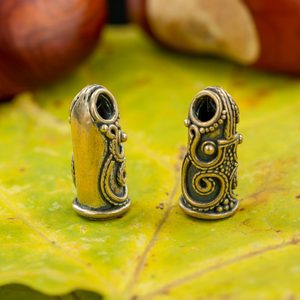KONCOVKA, VIKING, ÖDESHÖG, BRONZ, 1 KUS - DROBNÉ BRONZOVÉ ŠPERKY - ŠPERKY