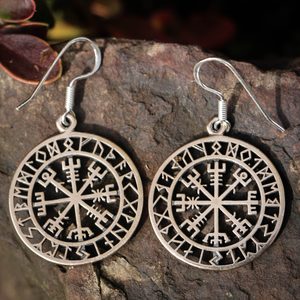 VEGVÍSIR - ISLANDSKÁ RUNA, NÁUŠNICE BRONZ - NÁUŠNICE - ŠPERKY