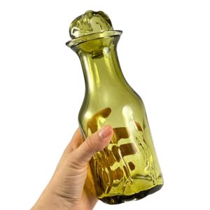 KARAFA NA WHISKEY, ZELENÉ LESNÍ SKLO - HISTORICKÉ SKLO - STOLOVÁNÍ