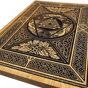 VALKNUT S DUBOVÝM LISTÍM NÁSTĚNNÁ DEKORACE, DŘEVO 32X44CM - DŘEVĚNÉ OBRAZY - HOME DECOR