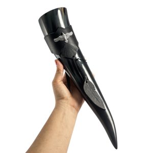 CORVUS, KOŽENÝ DRŽÁK NA ROH - ROHY NA PITÍ - STOLOVÁNÍ