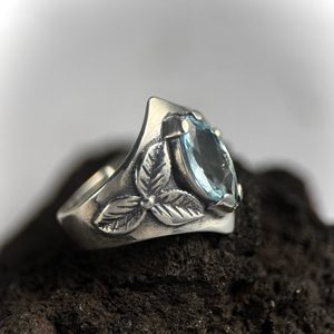 SHAMROCK, STŘÍBRNÝ PRSTEN, TOPAZ, AG 925 - PRSTENY - STŘÍBRNÉ ŠPERKY