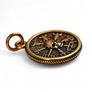 VEGVÍSIR SKULL - ISLANDSKÁ RUNA, PŘÍVĚŠEK BRONZ - PŘÍVĚSKY - ŠPERKY