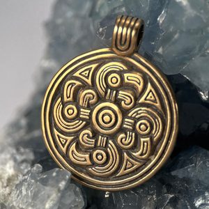 ORLÍ HLAVY, SLUNEČNÍ SYMBOL, BRONZOVÝ PŘÍVĚŠEK - PŘÍVĚSKY - ŠPERKY