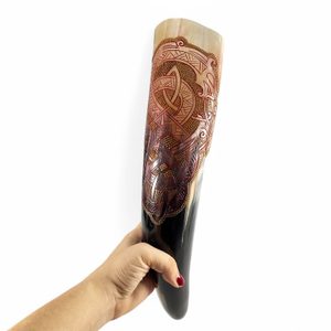VIKING DRAGON, ZDOBENÝ VIKINGSKÝ ROH - ROHY NA PITÍ - STOLOVÁNÍ