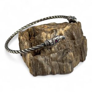 HUGINN A MUNINN, VIKINSKÝ STŘÍBRNÝ TORQUES, AG 925 - TORQUESY - STŘÍBRNÉ ŠPERKY