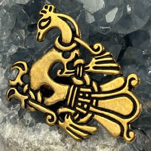 VIKINGSKÝ PÁV, BROŽ, TOFTEGÅRD, BRONZ - BROŽE A KNOFLÍKY - ŠPERKY