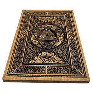 VALKNUT S DUBOVÝM LISTÍM NÁSTĚNNÁ DEKORACE, DŘEVO 32X44CM - DŘEVĚNÉ OBRAZY - HOME DECOR