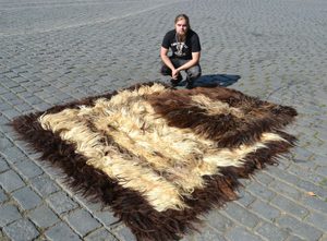 CHALIŠTE, BALKÁNSKÝ PŘEHOZ Z OVČÍ VLNY XXL - VLNĚNÉ DEKY - MÓDA