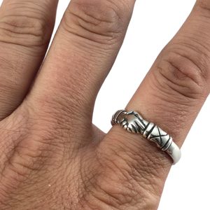 STŘÍBRNÝ PRSTEN PŘÁTELSTVÍ - FEDE RING, STŘEDOVĚKÝ, AG 925 - PRSTENY - STŘÍBRNÉ ŠPERKY