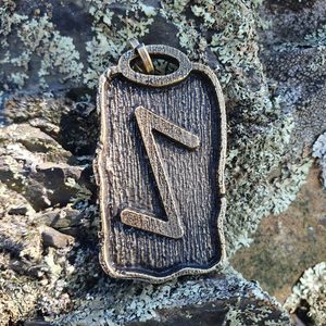 IHWAZ - RUNOVÝ AMULET, ZINEK STAROMOSAZ - RUNY - ŠPERKY