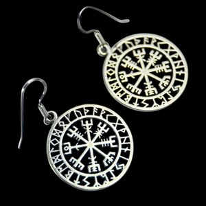 VEGVÍSIR - ISLANDSKÁ RUNA, STŘÍBRNÉ NÁUŠNICE, AG 925 - NÁUŠNICE - STŘÍBRNÉ ŠPERKY