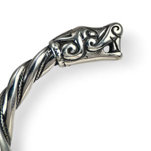 VIKINGSKÝ GOTLANDSKÝ STŘÍBRNÝ NÁRAMEK, VLCI, AG 925, 63 G - NÁRAMKY - STŘÍBRNÉ ŠPERKY