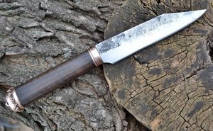 HALDOR, KOVANÝ NŮŽ TYPU SAX, BRONZ, OŘECH - NOŽE HISTORICKÉ - ZBRANĚ