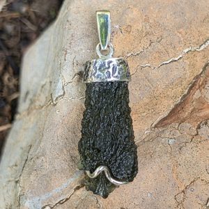 Sterling Silver Pendant with Moldavite, Ag 925