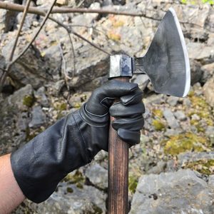 KOŽENÉ ŠERMÍŘSKÉ HISTORICKÉ RUKAVICE, ČERNÉ - KOŽENÉ RUKAVICE - ZBROJE