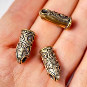 KONCOVKA, VIKING, ÖDESHÖG, BRONZ, 1 KUS - DROBNÉ BRONZOVÉ ŠPERKY - ŠPERKY