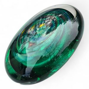 SKLENĚNÉ TĚŽÍTKO KÁMEN, ZELENÉ - SKLENĚNÉ VÝROBKY - HOME DECOR