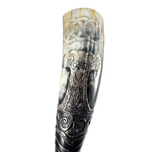 MJÖLLNIR, ZDOBENÝ VIKINGSKÝ ROH - ROHY NA PITÍ - STOLOVÁNÍ