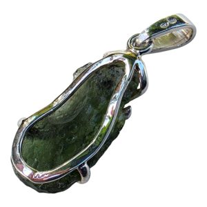Silver Pendant with Moldavite, Sterling Silver 925