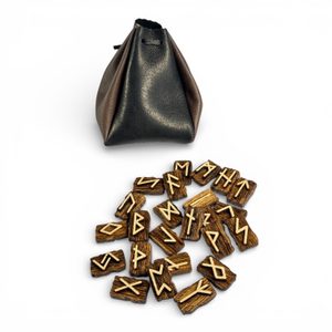 RUNY - STARŠÍ FUTHARK, SADA DŘEVĚNÝCH RUN - DUB - RUNY - ŠPERKY