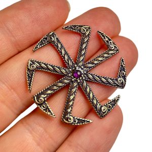 KOLOVRAT, SLOVANSKÝ SYMBOL SLUNCE, PŘÍVĚŠEK, BRONZ - PŘÍVĚSKY - ŠPERKY