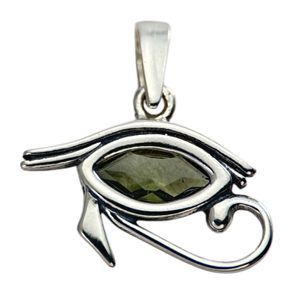 HOROVO OKO STŘÍBRNÝ PŘÍVĚSEK S VLTAVÍNEM, AG 925 - ŠPERKY S VLTAVÍNY - STŘÍBRNÉ ŠPERKY