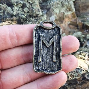 EHWAZ, RUNOVÝ AMULET ZINEK STAROMOSAZ - RUNY - ŠPERKY