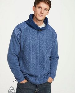 IRSKÝ SVETR ARAN MEN’S COUNTRY LIFE COWL NECK - VLNĚNÉ SVETRY - MÓDA