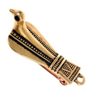 ŘÍMSKÁ PTAČÍ FIBULA, BRONZ - HOLUBICE - BROŽE A KNOFLÍKY - ŠPERKY