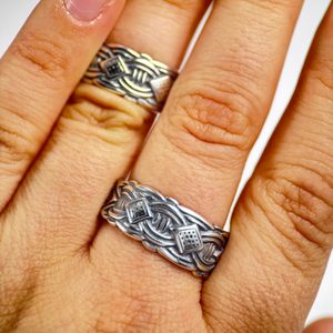 VIKINSKÝ STŘÍBRNÝ PRSTEN NASTAVITELNÝ, BORRE STYL, AG 925 - PRSTENY - STŘÍBRNÉ ŠPERKY