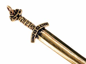VIKINGSKÝ MEČ, PŘÍVĚSEK, BRONZ - PŘÍVĚSKY - ŠPERKY