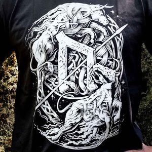 URUZ, EDICE FUTHARK, TRIČKO ČERNOBÍLÉ PÁNSKÉ - TRIČKA PÁNSKÁ - MÓDA