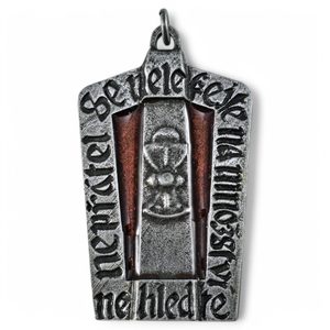 HUSITSKÝ ŠTÍT - PAVÉZA, PŘÍVĚŠEK, ZINEK, SMALT - VŠECHNY AMULETY, VLASTNÍ VÝROBA - ŠPERKY