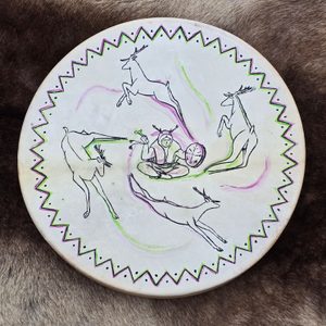 SÁMSKÝ ŠAMAN, ŠAMANSKÝ BUBEN 40CM - BUBNY - TÁBOŘENÍ A ŘEMESLA