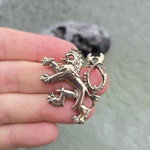 BROŽ, ČESKÝ LEV, BRONZ - BROŽE A KNOFLÍKY - ŠPERKY