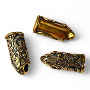 KONCOVKA, VIKING, ÖDESHÖG, BRONZ, 1 KUS - DROBNÉ BRONZOVÉ ŠPERKY - ŠPERKY