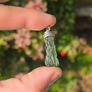 OBERUS, silver pendant with Czech Moldavite Ag 925