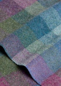 ŠÁLA IRSKÁ, FOXFORD DAMASK GREEN TURQUOISE CHECK LAMBSWOOL - VLNĚNÉ ŠÁLY - MÓDA